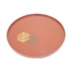 ys7290089; 宗sou 象彦造　朱漆塗松葉蒔絵丸盆【道】