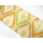 ショッピング松葉茶 ys7475322; 宗sou 若松に菊・松葉模様織出し袋帯（材料）【アンティーク】【着】