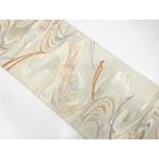 ショッピング松葉茶 ys7477843; 宗sou 流水に松葉模様織り出し袋帯（材料）【アンティーク】【着】