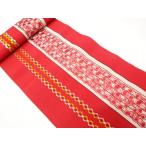 ys7597217; 宗sou 縞に抽象模様織り出し　八寸帯地反物【アンティーク】【着】