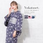 ショッピング兵児帯 浴衣 セット レディース 大人 兵児帯 夏 2点セット 浴衣セット 兵児帯 ボヌールセゾン 麻の葉 椿 花 綿麻 レディース浴衣 ゆかた ユカタ yukata モダン フリー