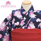 ショッピング浴衣 子供 浴衣 子供 キッズ 単品 花柄 ハート リボン 紅梅織 こども 女児 女の子 ガールズ