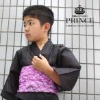 ショッピング浴衣 子供 浴衣 子供 男の子 キッズ 単品 黒系 ブラック ねじり菊 小花 変わり織り こども 男児