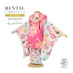  в аренду "Семь, пять, три" девочка 3 лет кимоно . ткань полный комплект розовый бледно-голубой голубой .. слива Sakura цветочный принт собака . кимоно комплект . ткань комплект 753 популярный ребенок кимоно . прекрасный .