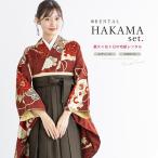 レンタル 卒業式 袴 女性 袴セット フルセット 大人 レディース 大学 和服 着物セット 着物 牡丹 菊 花柄 モダン レッド 金 襟付 九重 140 150 160 170 創美苑