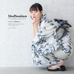 ショッピングゆかた 浴衣 レディース 浴衣セット 夏 大人 F 兵児帯 3点 白 青 ネイビー グレー 綿 帯 夏 レディース浴衣 女性 ゆかた ユカタ yukata モダン レトロ 創美苑