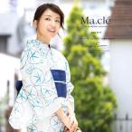 浴衣 セット レディース レトロ 浴衣セット 3点セット 白系 青 朝顔 花 綿 半幅帯 ボヌールセゾン 30代 40代 ママ S フリー 送料無料