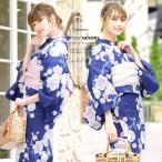 ショッピング浴衣 レトロ 浴衣 レディース セット レトロ 作り帯 3点セット 浴衣セット 紺 ネイビー ピンク 椿 雪輪 金魚 縞 綿 ラメ 女性 ボヌールセゾン フリー 送料無料