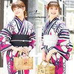 浴衣 セット レディース レトロ 作り帯 浴衣セット 大人 3点セット ピンク系 白 黒 矢羽根 縞 麻の葉 綿 フリーサイズ