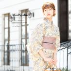 浴衣 レディース セット レトロ 浴衣セット 大人 3点セット クリーム 薄黄色系 白 百合 ユリ 花 綿 夏 女性用 S・フリー 送料無料