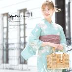 浴衣 レディース セット レトロ 浴衣セット 大人 3点セット 水色 ピンクグレー 辻が花調 花 レトロモダン 綿 夏 女性用 S・フリー 送料無料