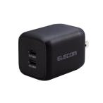 エレコム USB 充電器 PD PPS 高速 iPhone17 対応 出力 65W Type-C×2 ブラック ( 1個 )