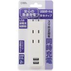 USBポート付安全タップ 2個口 白 HS-TU2SPC-W ( 1個 )