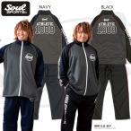 上下セット SOUL SPORTS ナンバリング ラグラン 長袖 ジャージ セットアップ ソウル ブラック/ネイビー njpw