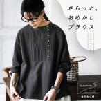 .*゜ひと目惚れブラウス.*゜入荷しました! はちみつ堂 さらっと、おめかしブラウス レディース シャツ プルオーバー 長袖 ノーカラー トップス