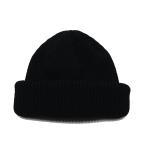 ADVANCE アドバンス ニットキャップ ビーニー ニット帽 ACRYLIC BEANIE メンズ レディース ストリート ベーシック ロールアップ 秋冬 無地 ブラック 黒