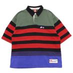 ICECREAM мороженое регби рубашка UTOPIA BOX FIT ENZYME WASHED RUGBY SHIRT Street бег собака вышивка окантовка рисунок многоцветный M L