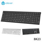 ワイヤレスキーボード iClever BK23 Bluetooth5.1タイプ iPhone ブルートゥースキーボード 3台同時接続 無線 日本語配列 標準JIS配列 超薄型 Type-C充電 ゲーム