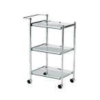 ZW-272 ガラスワゴン(角) ダイニングワゴン キッチンワゴン 食卓 食堂 収納 キッチン ダイニング 美容室 サロン ネイル 備品置き 理容室 簡易 エーワイ AY