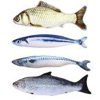 猫おもちゃ またたび ぬいぐるみ 猫トイ またたびおもちゃ 魚おもちゃ 肥満解消 ストレス解消 爪磨き 四点セット Heimia (魚四点セ