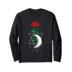 魔術 オカルト ムーンローズ レッドフラワー ヴィンテージ ダークマジック 長袖Tシャツ