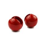 ATK21 両耳用（2個セット）カラーボール フープ リング 18G レディース アクセサリー (レッド)