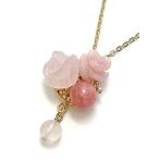 Cherry ローズクォーツ ピンクオパール ローズ 薔薇 インカローズ ペンダント A950