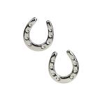 四葉のクローバー 14金 ホースシュー 馬蹄 ピアス 14k K14 ホワイトゴールド 馬蹄ピアス ホースシューピアス レディース 女性 ：