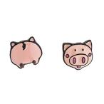 不規則な 愛らしいです ピンク リトルピッグ イヤリング レディース かわいい 豚のお尻 ピンクのブタ スクリューピアス