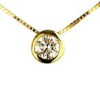 DIAMOND WORLD レディース ジュエリー K18 ダイヤモンドペンダントネックレス 0.15ct F・Gカラー