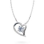 Gift from New York ネックレス レディース プラチナ 加工 オープンハート 一粒 シルバー925 金属アレルギー対応 女性
