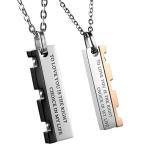 JewelryWe カップル ペンダント パズル デザイン ペア ネックレス 印刻 恋人 カップル プレゼント ペンダント