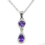 アメジストペンダントネックレス・ハート・雫タイプ amethyst誕生石２月 あなたと私の宝石箱ギフトラッピング済み