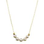 nadi K18 3.5-4.0mm アコヤ ベビーパール ネックレス 真珠 18金 ゴールド ミラーボール ペンダント