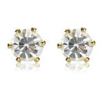 RIVA Jewelry スタッドピアス ラウンドカット CZ ホワイト シンプル モダン 優雅ピアス