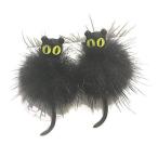 黒猫ピアス ネコピアス 動物ピアス ふんわり黒猫ピアス 黒猫モチーフ 黒猫アクセサリー レディース アクセサリー ねこピアス 猫ピアス アニ