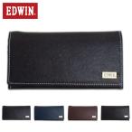 EDWIN エドウィン 長財布 フラップ式 ステッチ シボ合成皮革 小銭入れ付き ユニセックス プレゼント ギフト 22269322 日本正規品 ネコポスでお届け