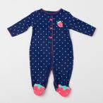 ショッピングカーターズ 【並行輸入品】カーターズ【Carter's】(カーターズ　カバーオール) 綿100％　足つきカバーオール☆ネイビー×水玉　いちご