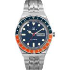 タイメックス TIMEX 国内正規品 Q 38mm キュー ブルー オレンジ シルバー TW2U61100 メンズ レディース 腕時計 ステンレス メタルブレスレット おしゃれ