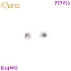 K14WGアクアマリンピアス3月誕...