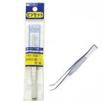 ピンセット 先曲がり 銀鳥産業 ステンレス鋼 グリップ溝付き 先曲がり型 本体サイズ W10×D125×H7mm