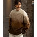 ショッピングシフォン AKM Contemporary エイケイエムコンテンポラリー グラデーションモヘアクルーネックニット メンズ