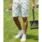 LUXEAKMPLUS リュクスエイケイエムプラス ゴルフ 総柄ロゴハーフパンツ メンズ ゴルフウェア スポーツウェア GOLF