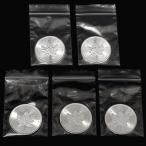 純銀コイン5枚セット メイプル銀貨 1オンス×5枚 年代フリー  カナダ王室造幣局発行 メープルリーフ クリアケース入り