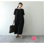 【SALE】grin(グリン) 40/2天竺×リネン ハギハギ5分袖ワンピース(8253C013)※セール商品の為、送料無料サービス対象外
