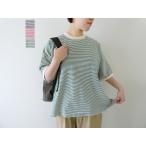 prit(プリット) 空紡度詰天竺ミジンボーダー5分袖クルーネックプルオーバー(91640)