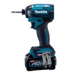 ショッピングフルコース マキタ TD002GRDX ブルー 青 フルセット 40Vmax 充電式インパクトドライバー 純正 バッテリー BL4025 2個 DC40RA 充電器 ケースセット makita