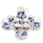 1:12 16PCS Blue Flower Pattern Porcelain Tea Cup Set Miniature Dollh 並行輸入