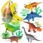 Leio Dinosaur Toys - 13 Pcs - 6 Realistic Dinosaurs Toy and 6 Tropic 並行輸入