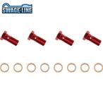 SWAGE-LINE Swage-Line GRP304-4 банджо болт красный (4 шт ) | одиночный 10mm-1.00